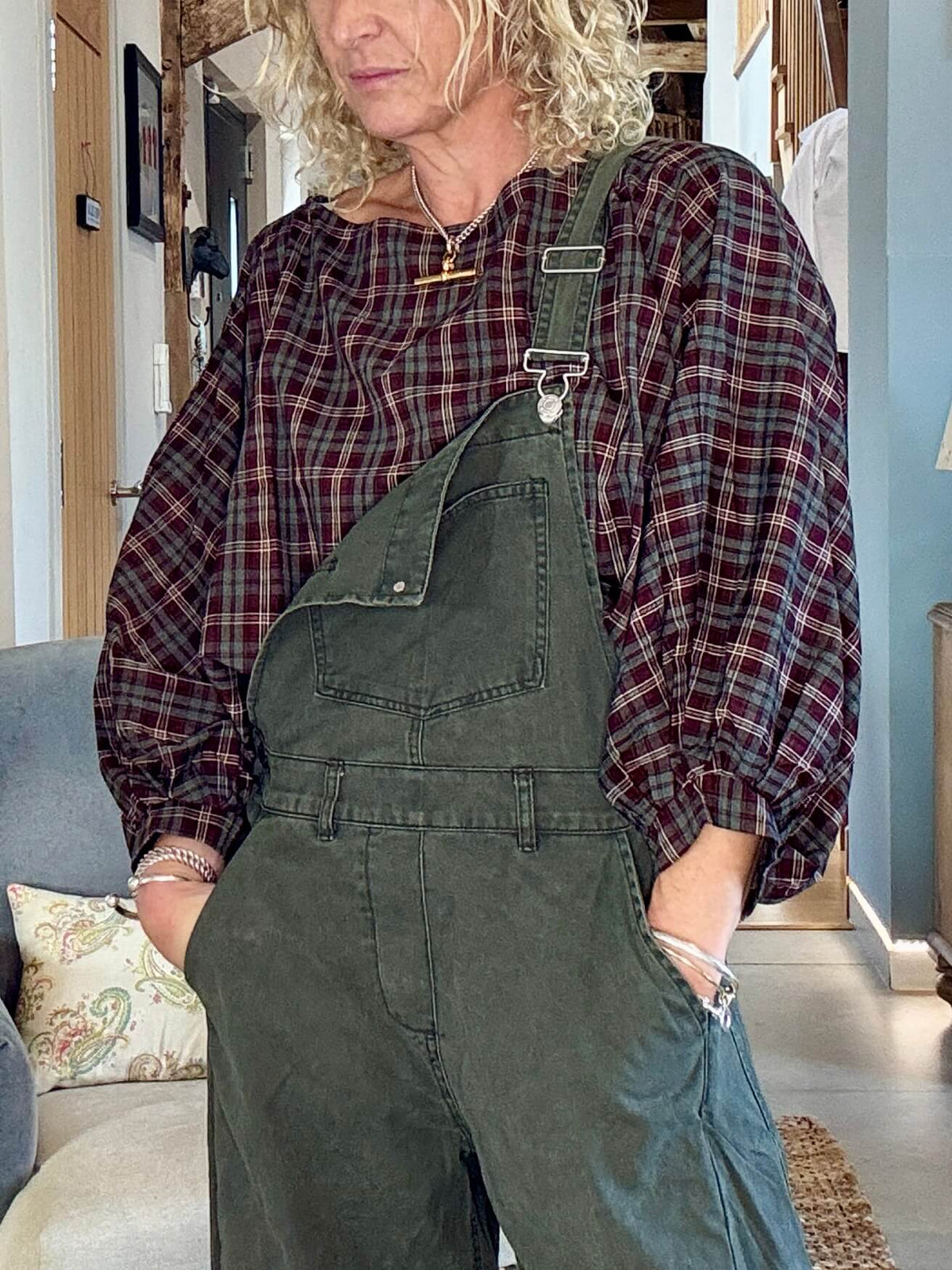 Carnaby Barrel Dungarees | Khaki