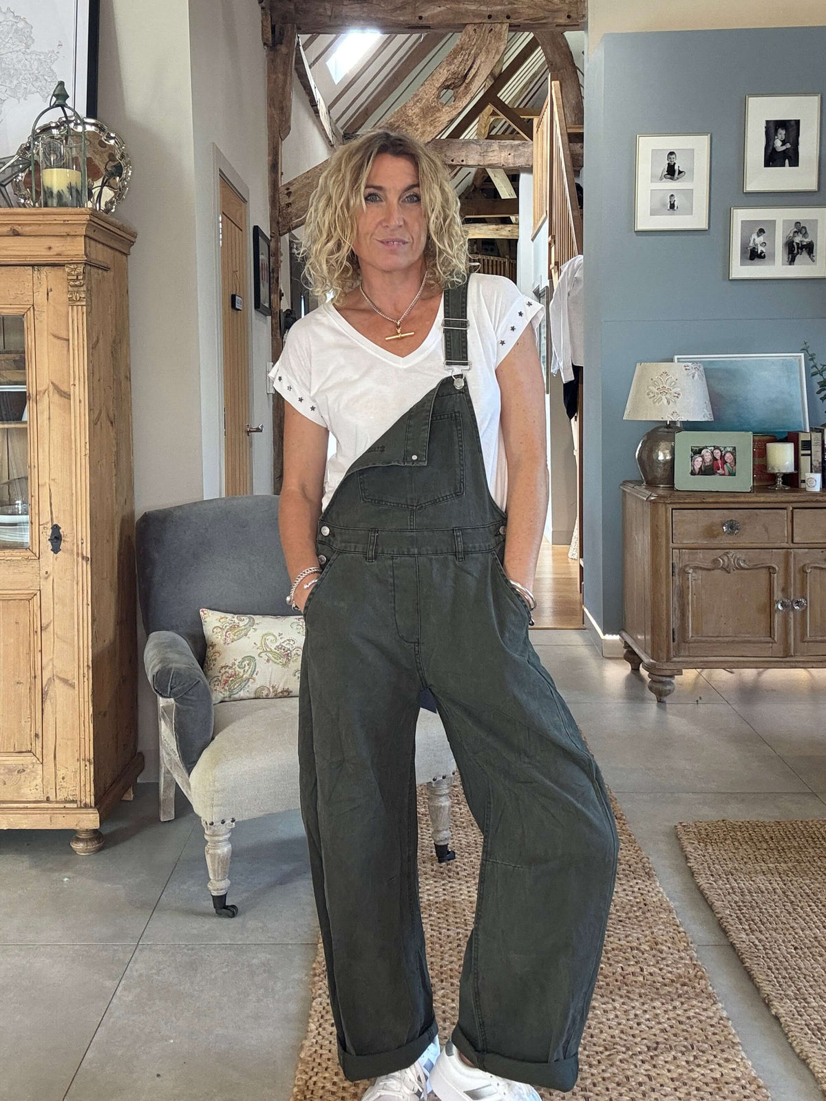 Carnaby Barrel Dungarees | Khaki
