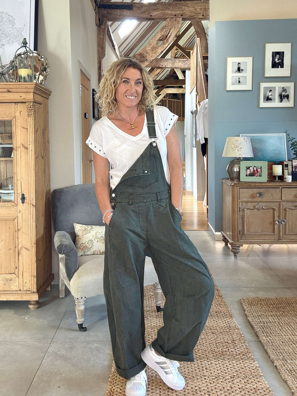 Carnaby Barrel Dungarees | Khaki