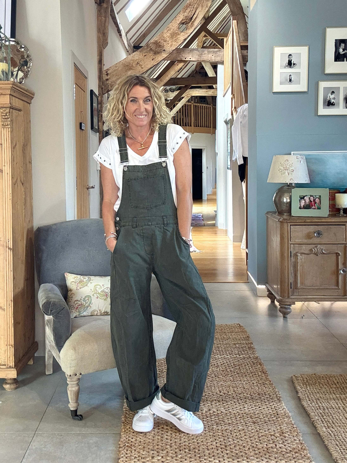 Carnaby Barrel Dungarees | Khaki