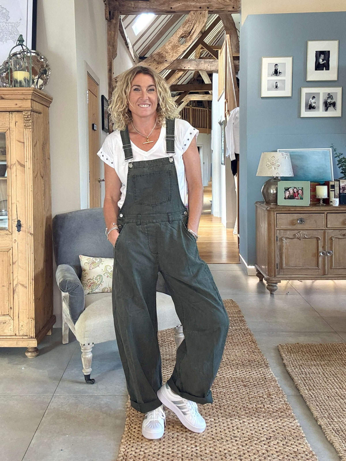 Carnaby Barrel Dungarees | Khaki