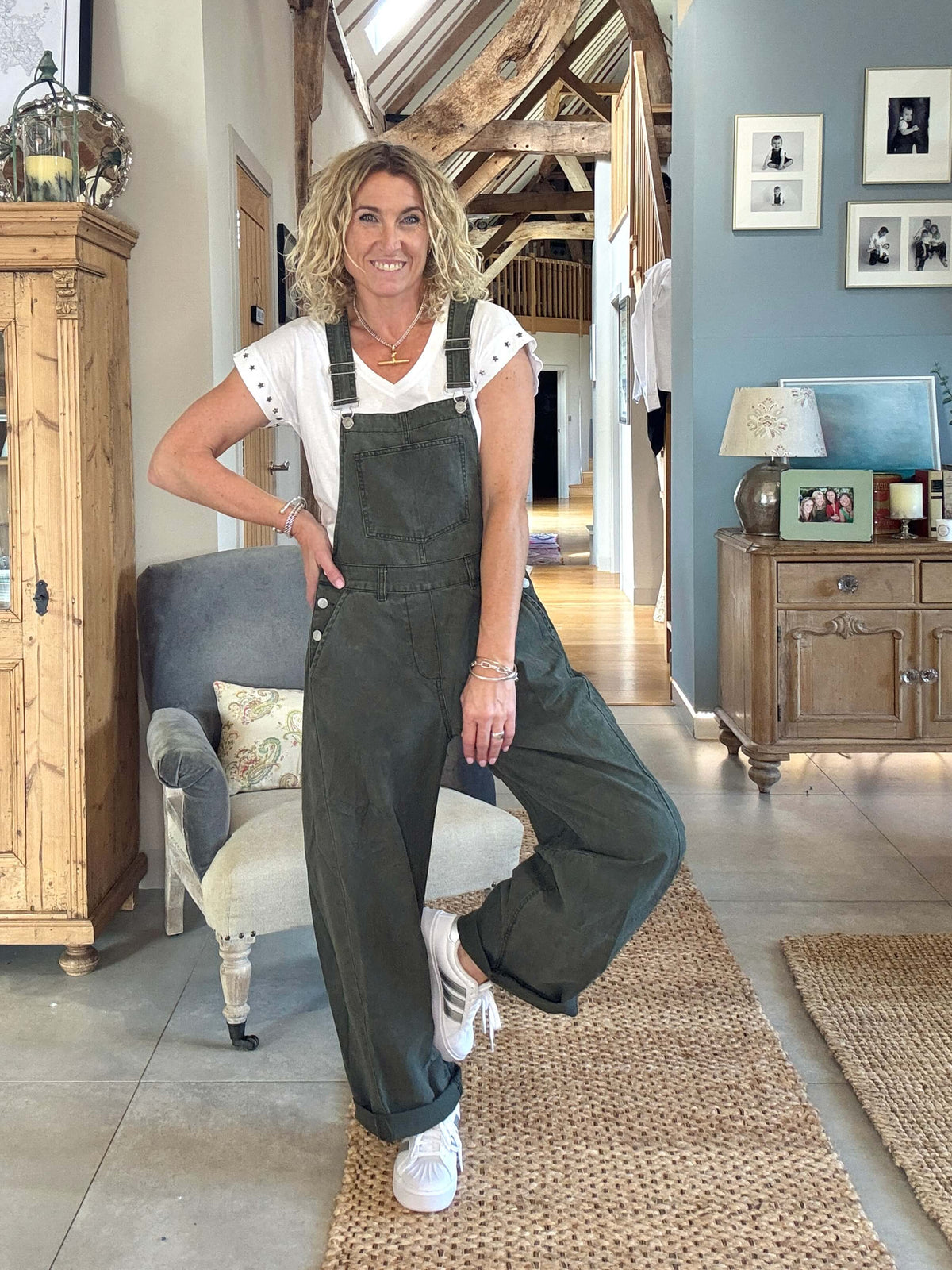 Carnaby Barrel Dungarees | Khaki