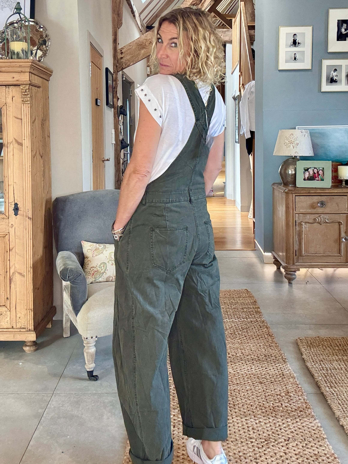 Carnaby Barrel Dungarees | Khaki