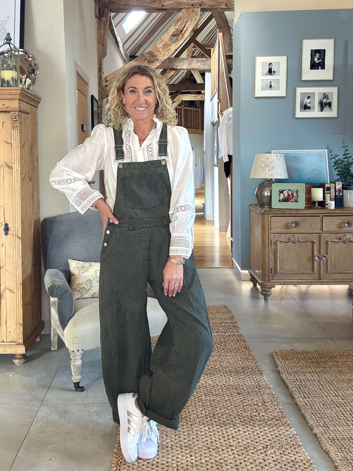 Carnaby Barrel Dungarees | Khaki