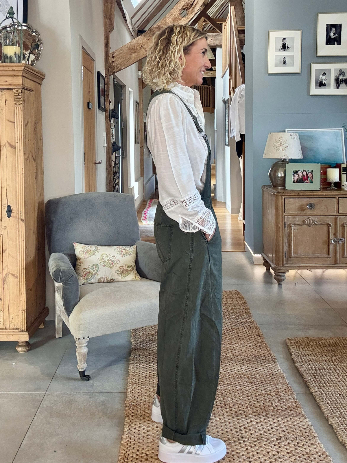 Carnaby Barrel Dungarees | Khaki