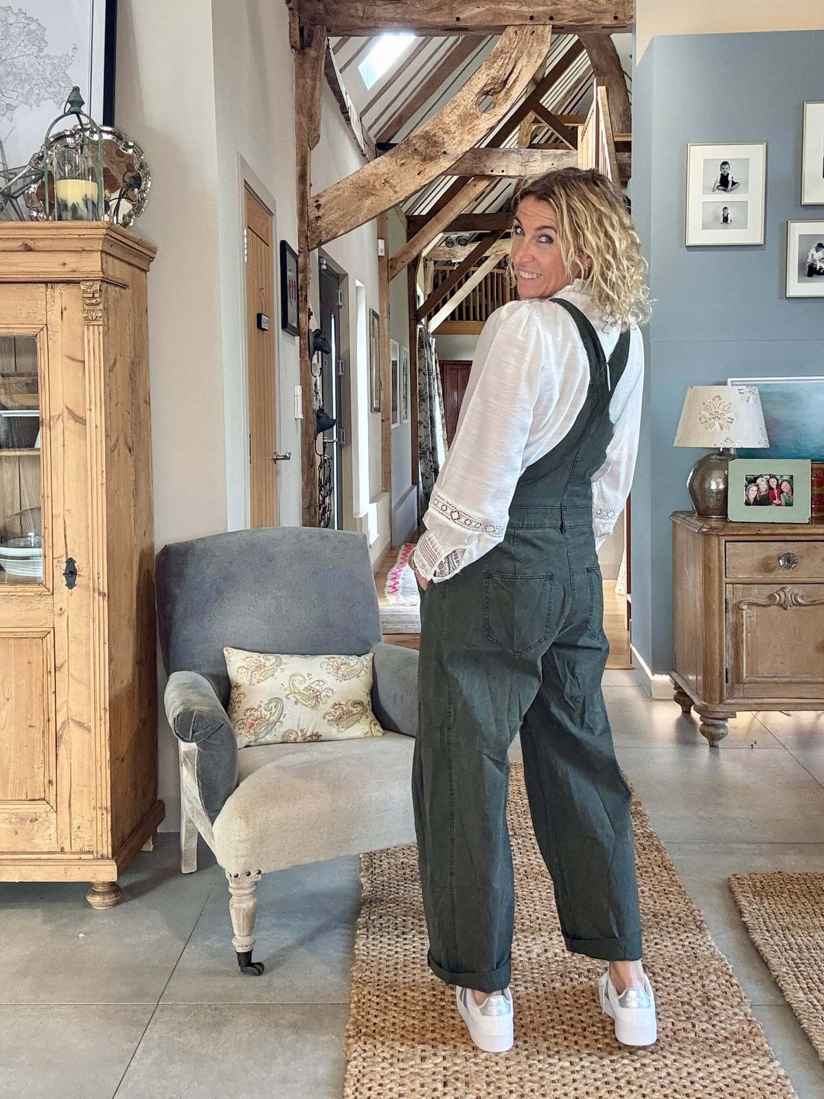 Carnaby Barrel Dungarees | Khaki