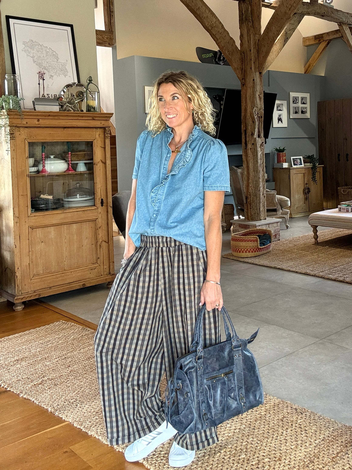 Sienna Slouch Bag | Blue-Grey
