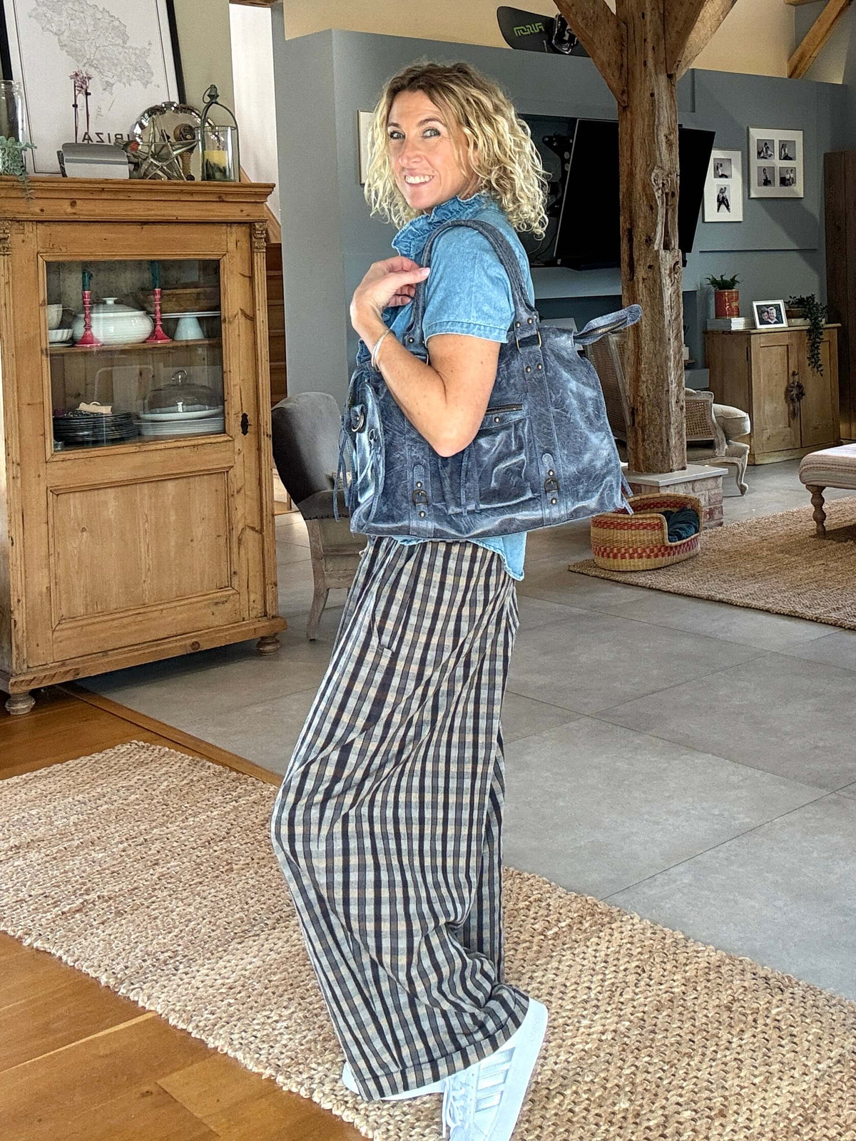 Sienna Slouch Bag | Blue-Grey