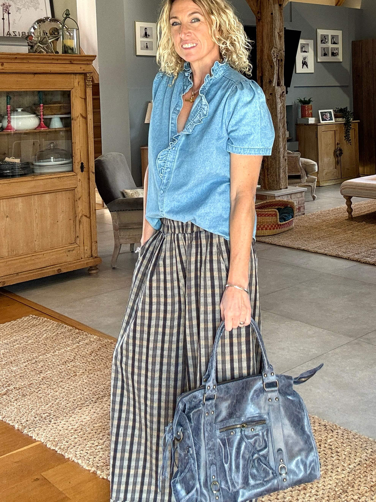 Sienna Slouch Bag | Blue-Grey