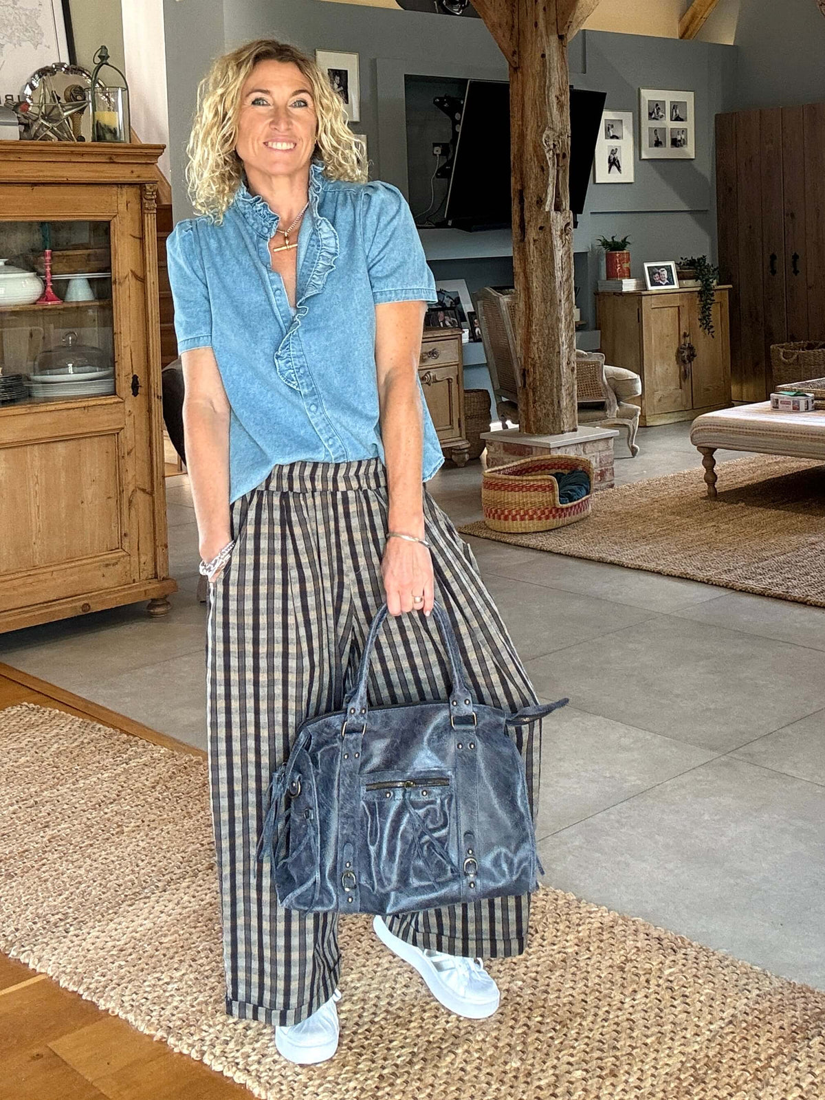 Sienna Slouch Bag | Blue-Grey