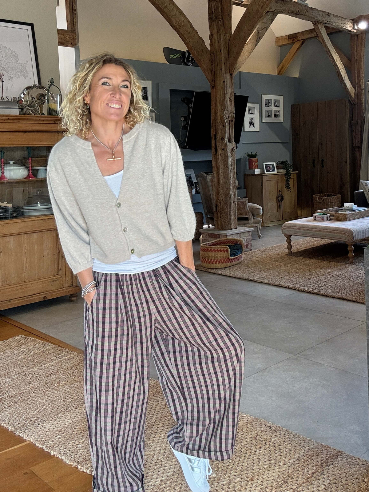 Moby Check Trousers | Plum Check