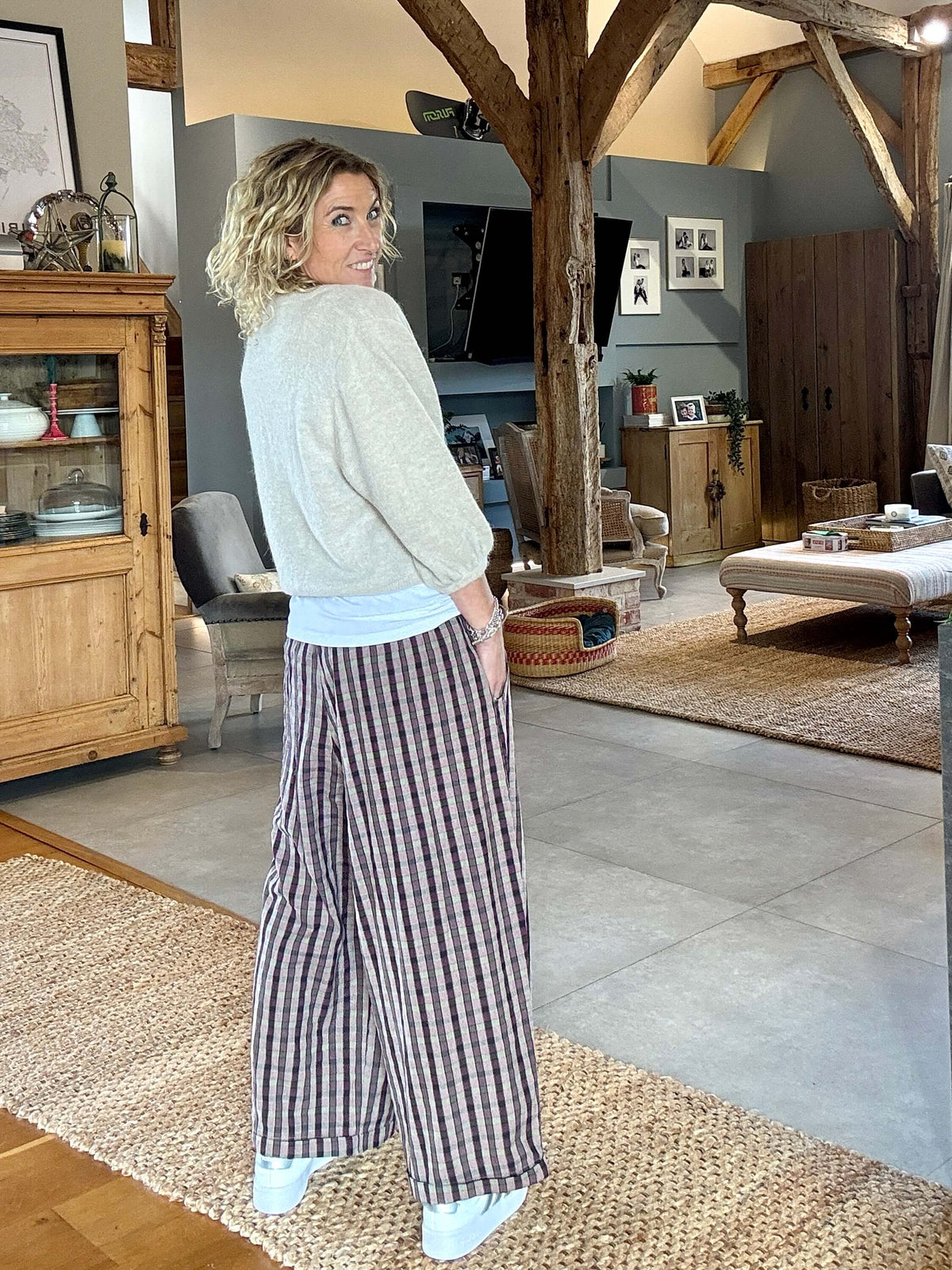 Moby Check Trousers | Plum Check