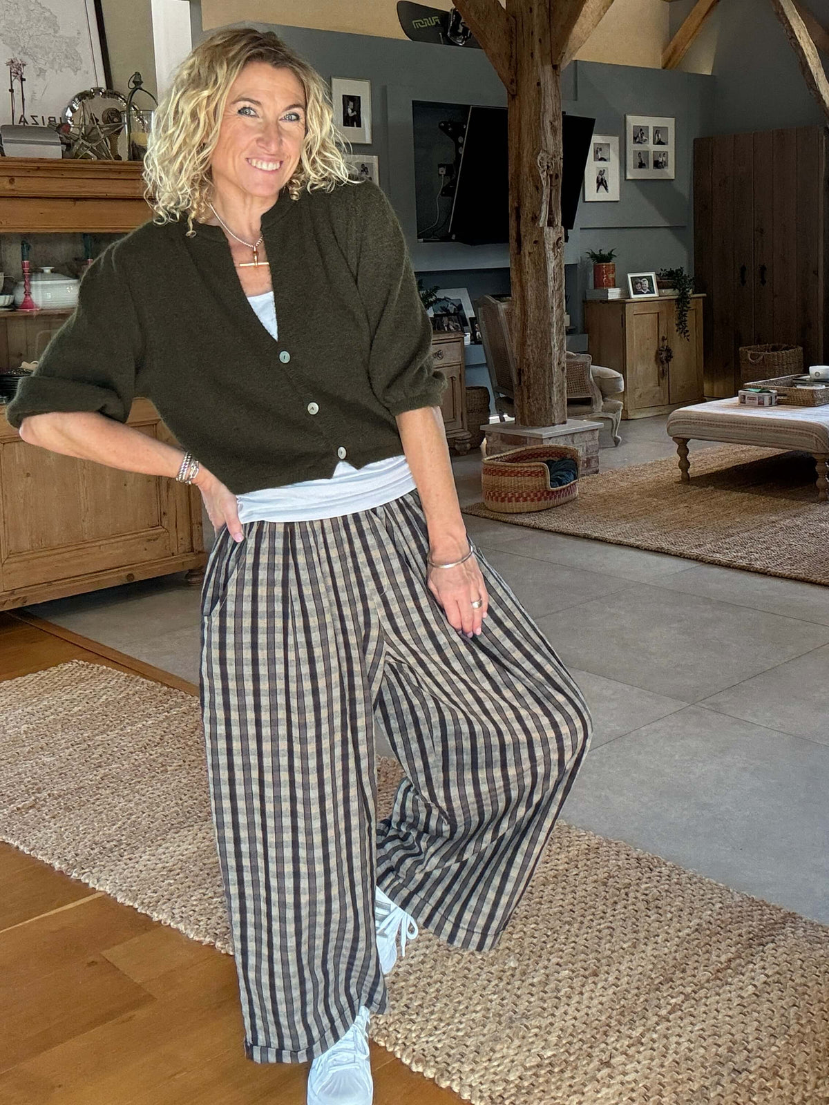 Moby Check Trousers | Blue Check