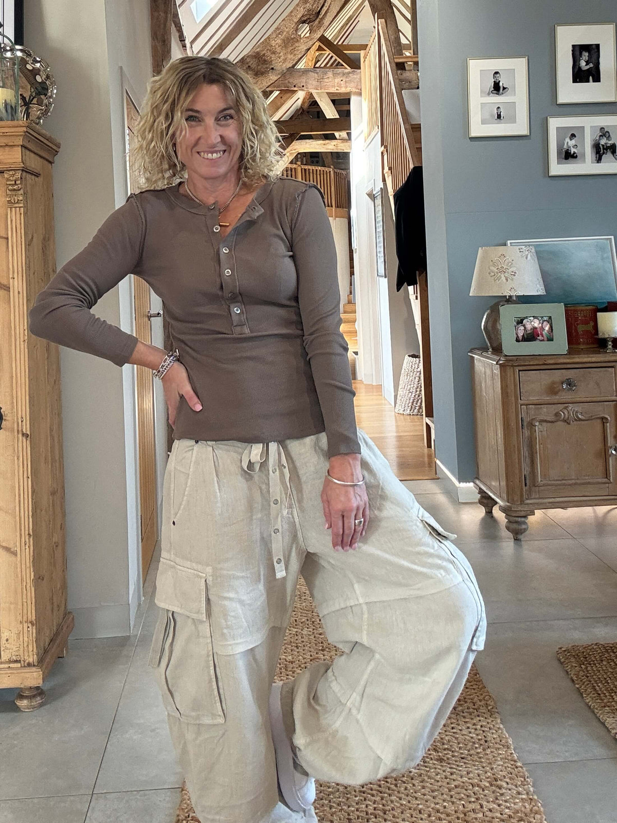 Aspen Skinny Rib Henley | Mocha
