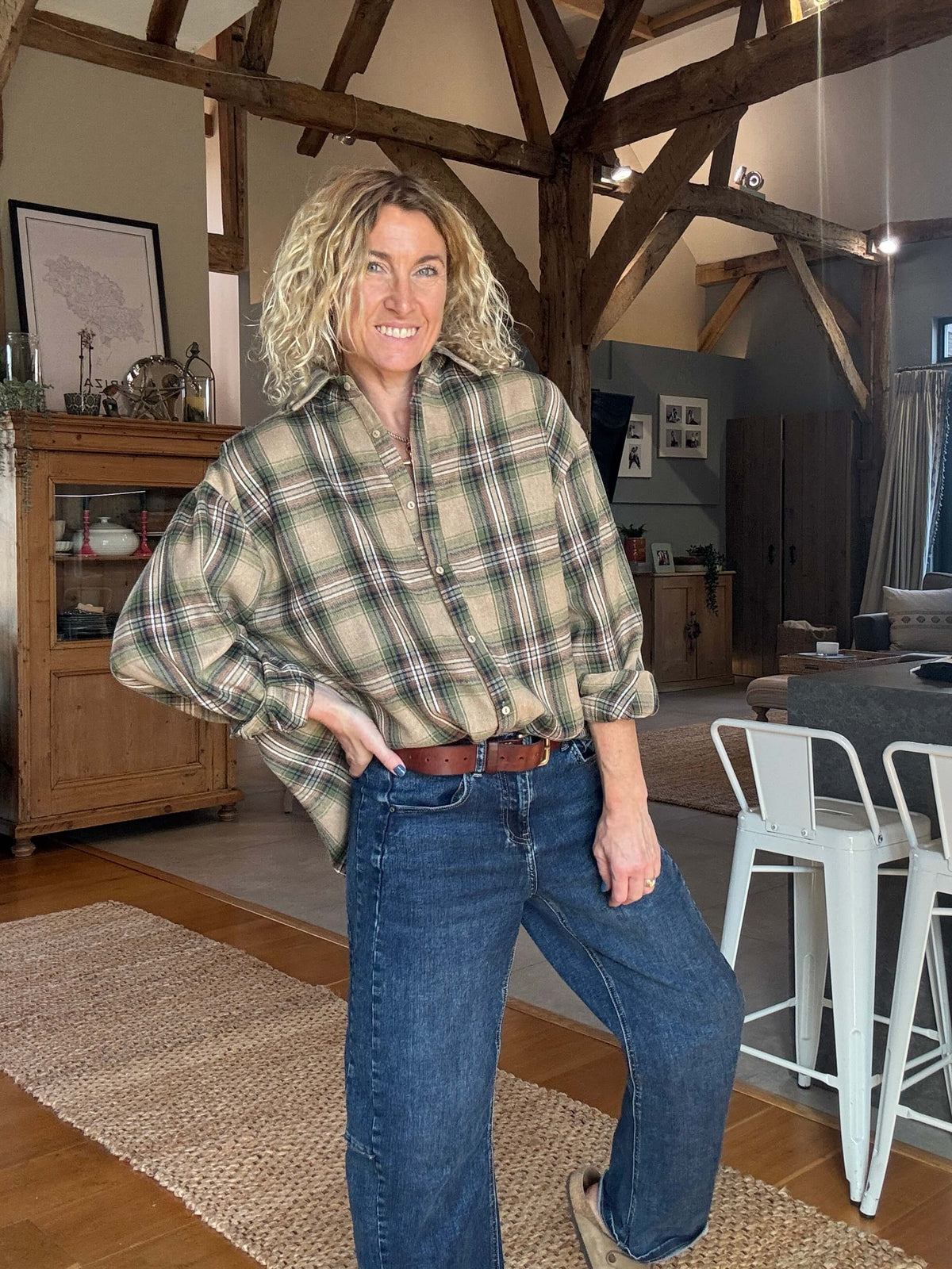 Alberta Plaid Shirt | Green/Brown