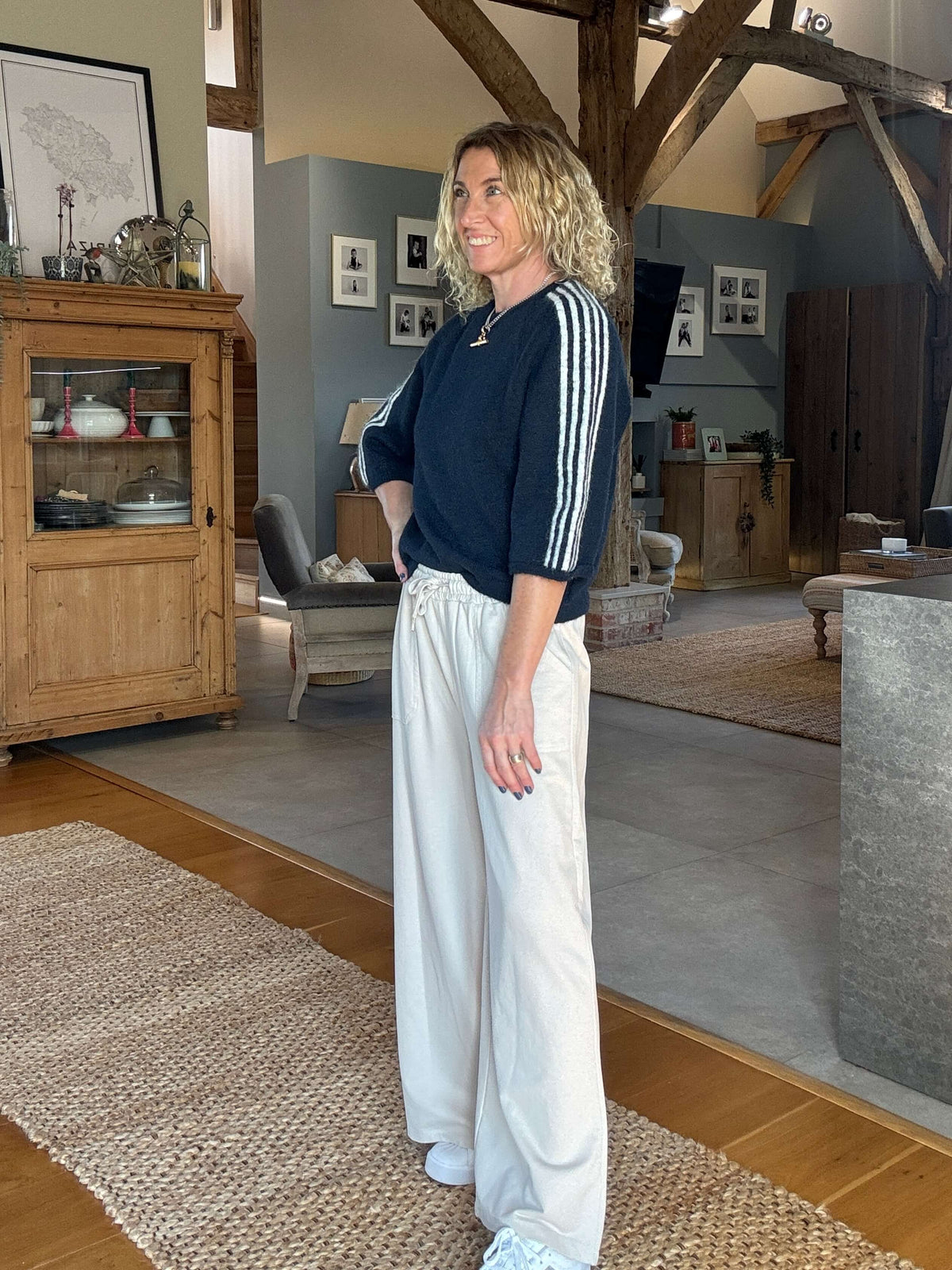 Dorset Wide Leg Jogger | Beige