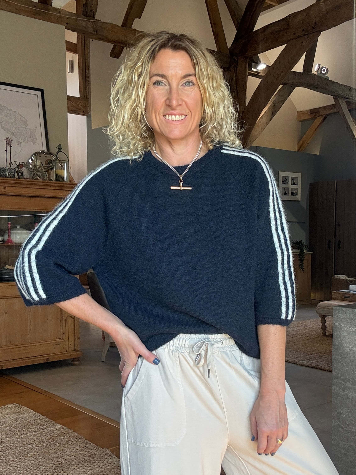 Dorset Wide Leg Jogger | Beige