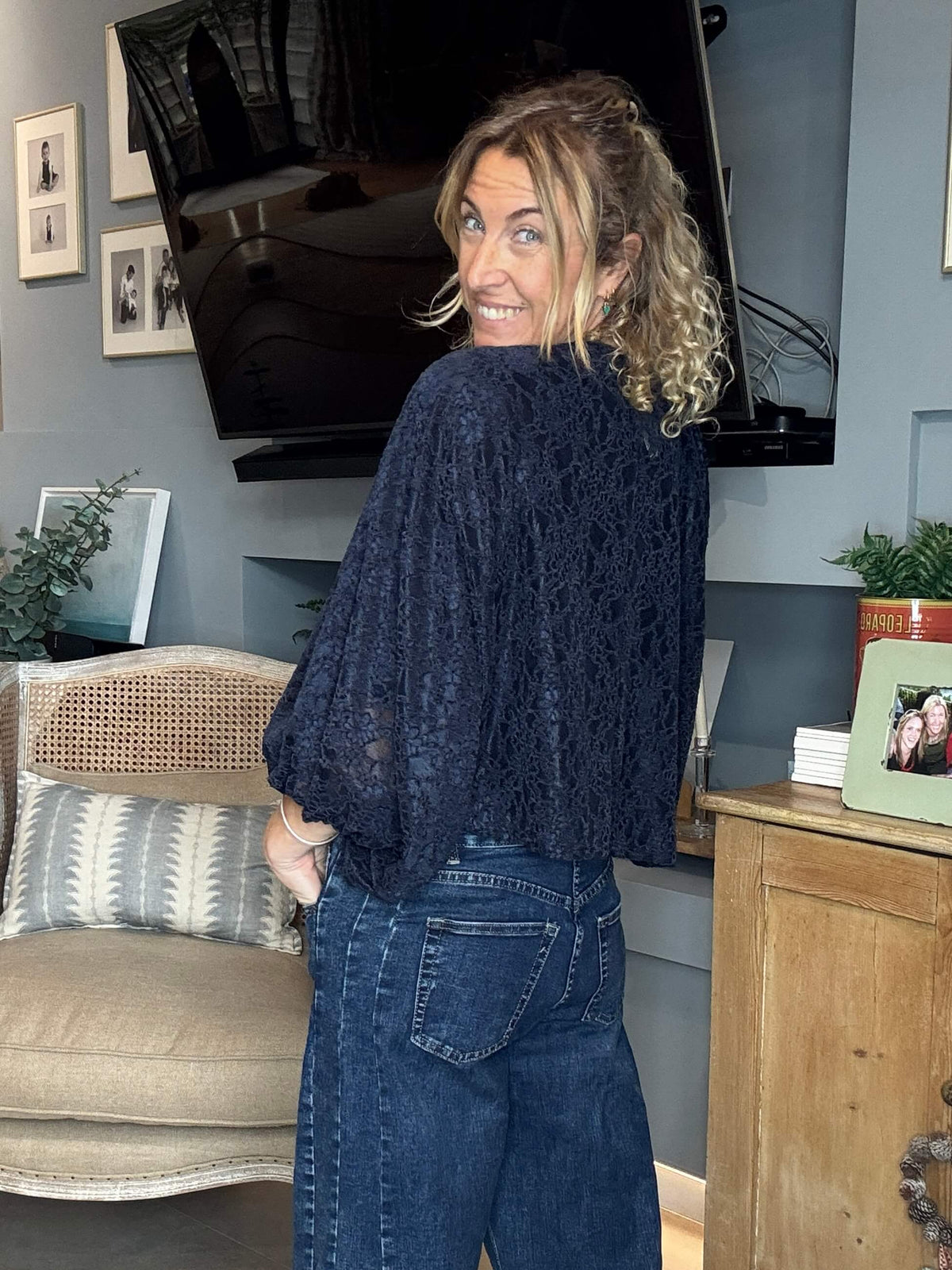 Mayfair Lace Top | Navy