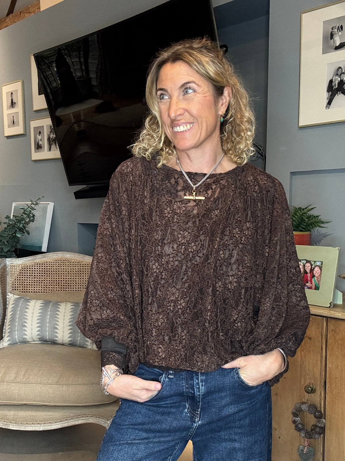 Mayfair Lace Top | Chocolate