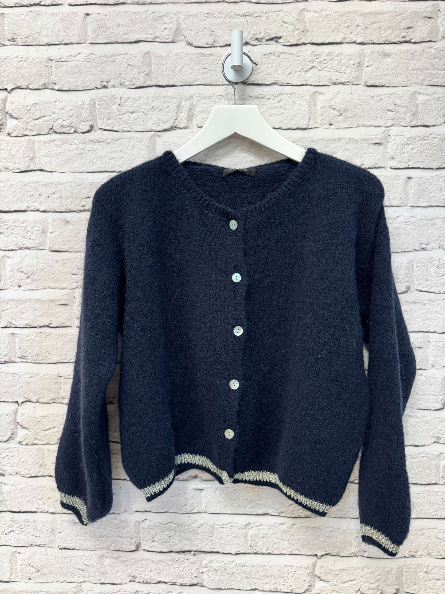 Long Sleeve Hamptons Cardigan | Navy & Gold (NEW)