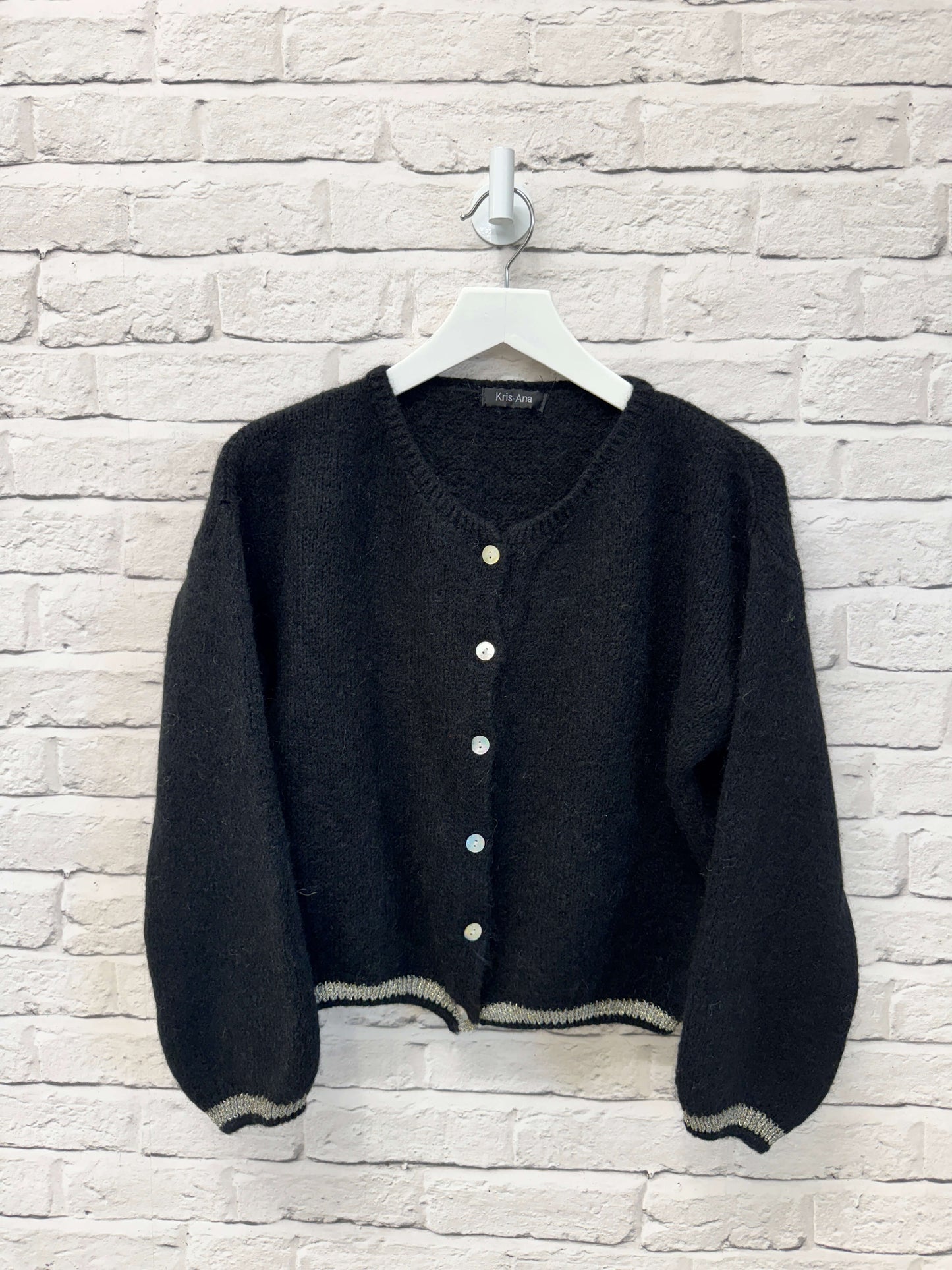 Long Sleeve Hamptons Cardigan | Black & Gold (NEW)