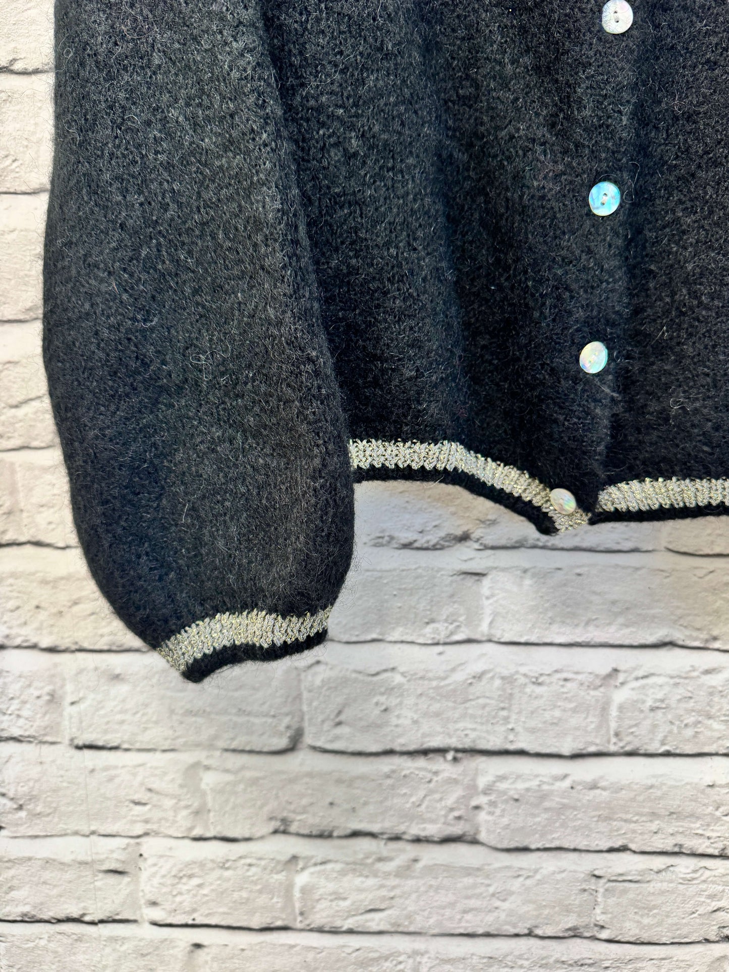 Long Sleeve Hamptons Cardigan | Black & Gold (NEW)