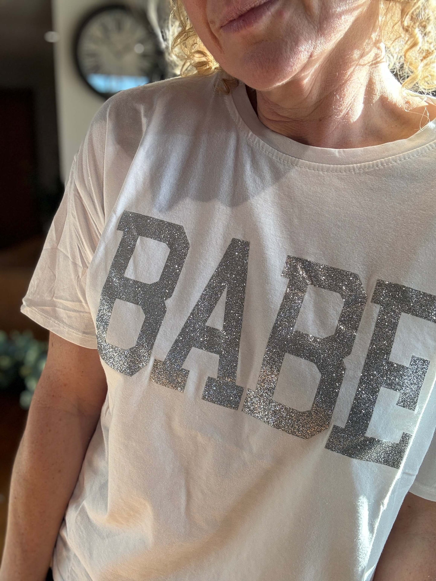 Babe Tee | White & Silver