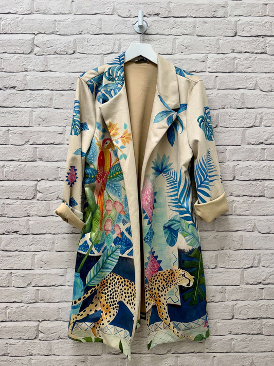 Lilibet Faux Suede Coat | Leopard