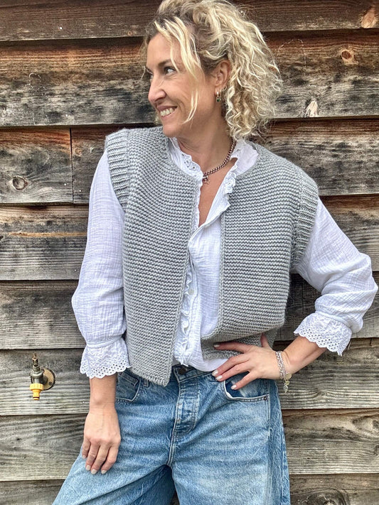 Mia Knitted Gilet | Grey