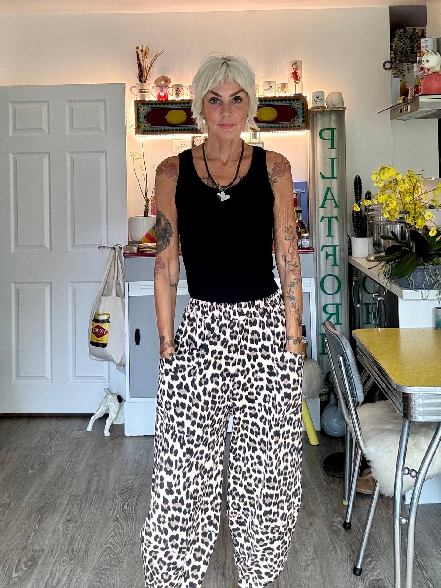 Leopard Barrel Pant