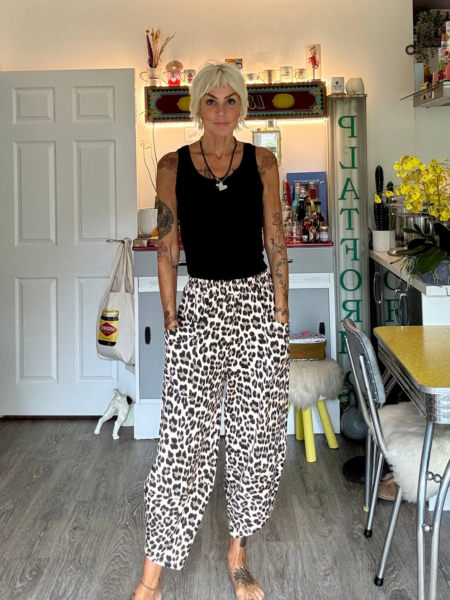 Leopard Barrel Pant