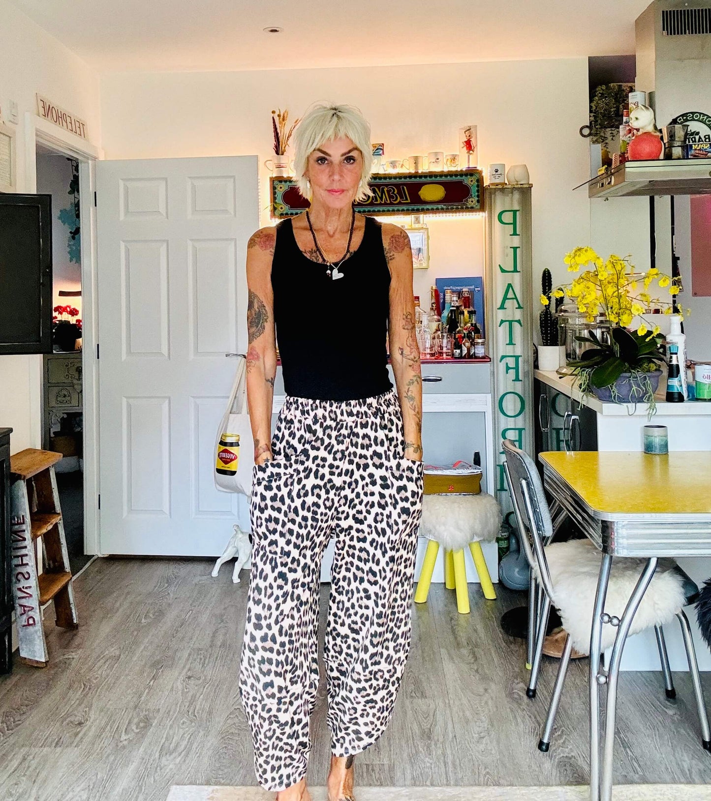 Leopard Barrel Pant