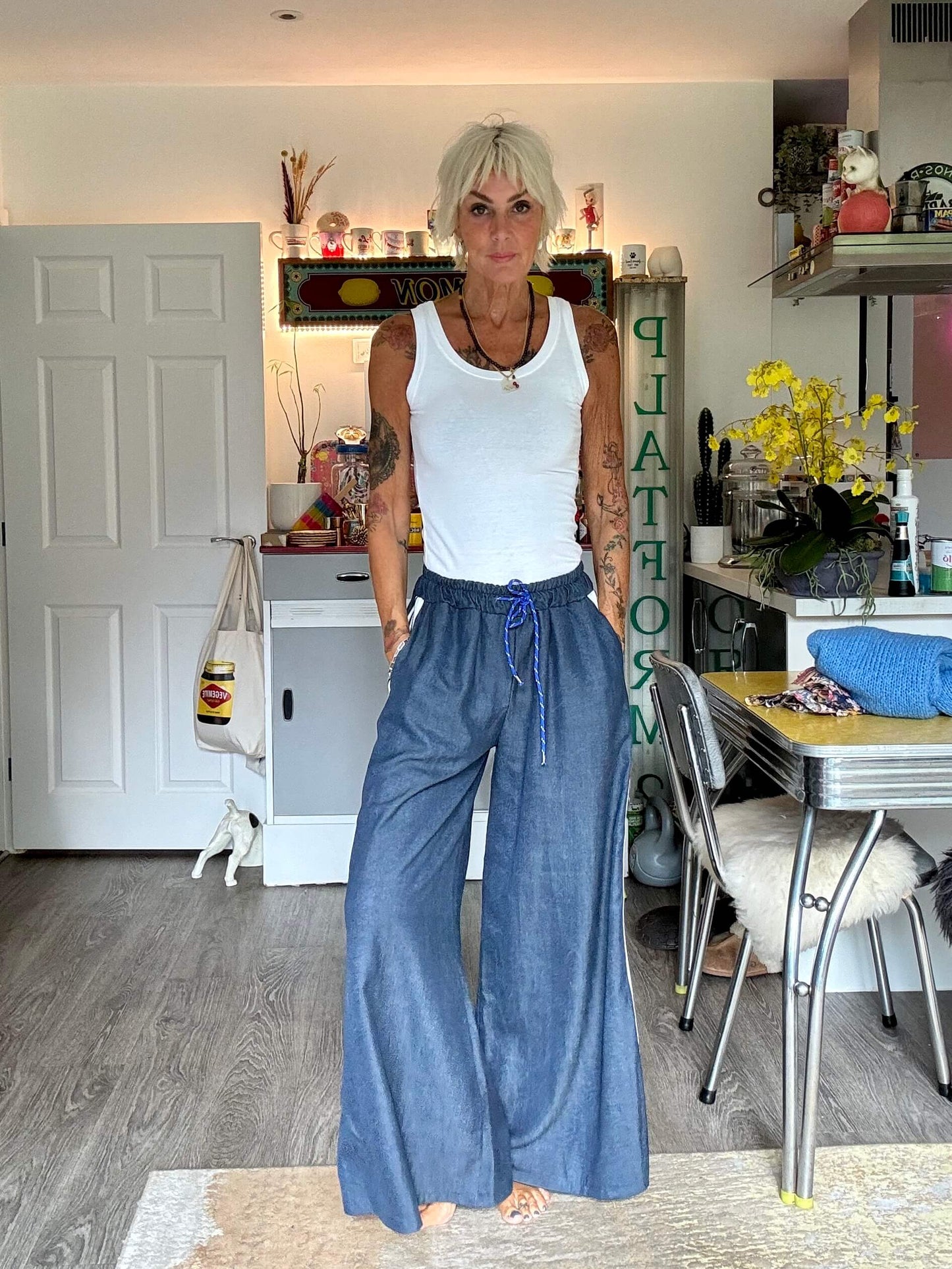 Kensington Blue Wide Leg Trousers