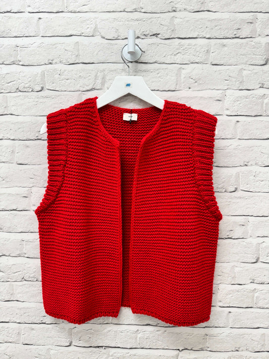Mia Knitted Gilet | Red