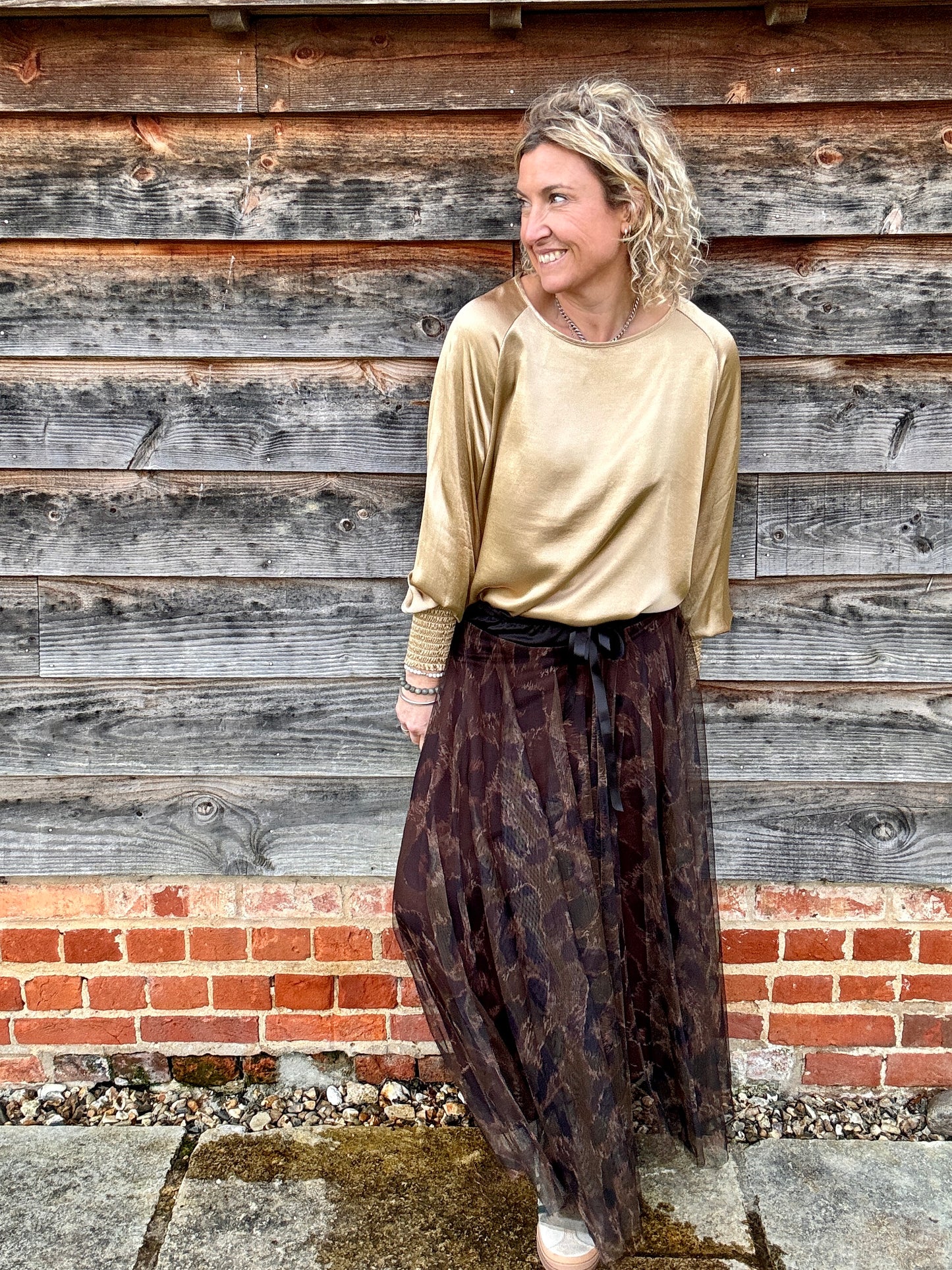 Allegra Tulle Skirt | Brown