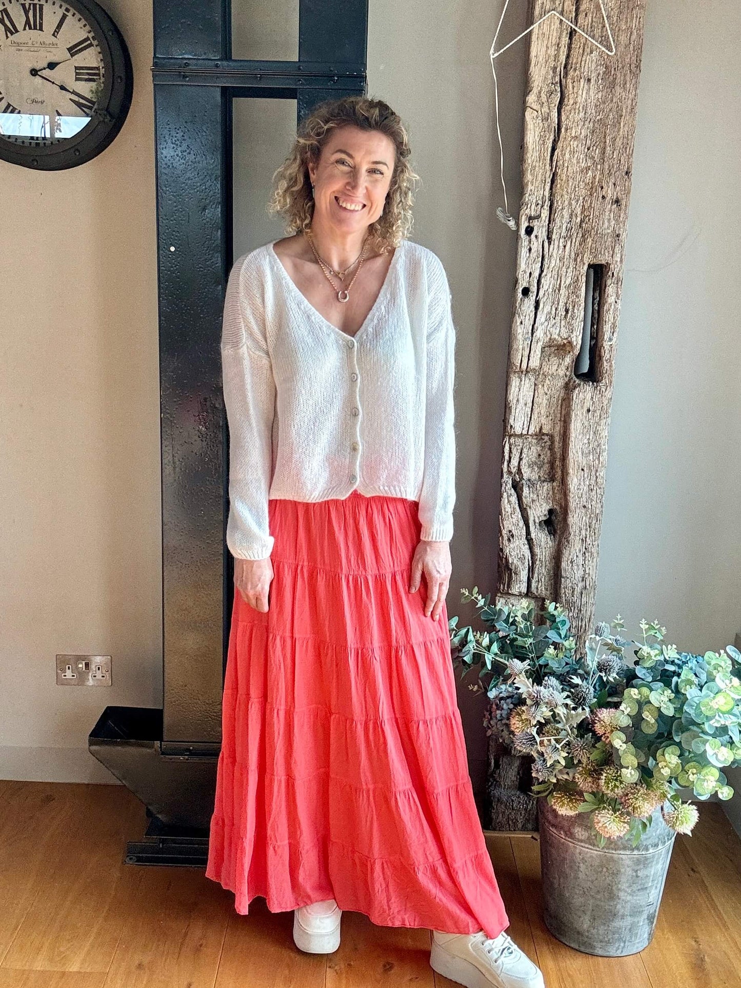 Mykonos Maxi Skirt | Coral