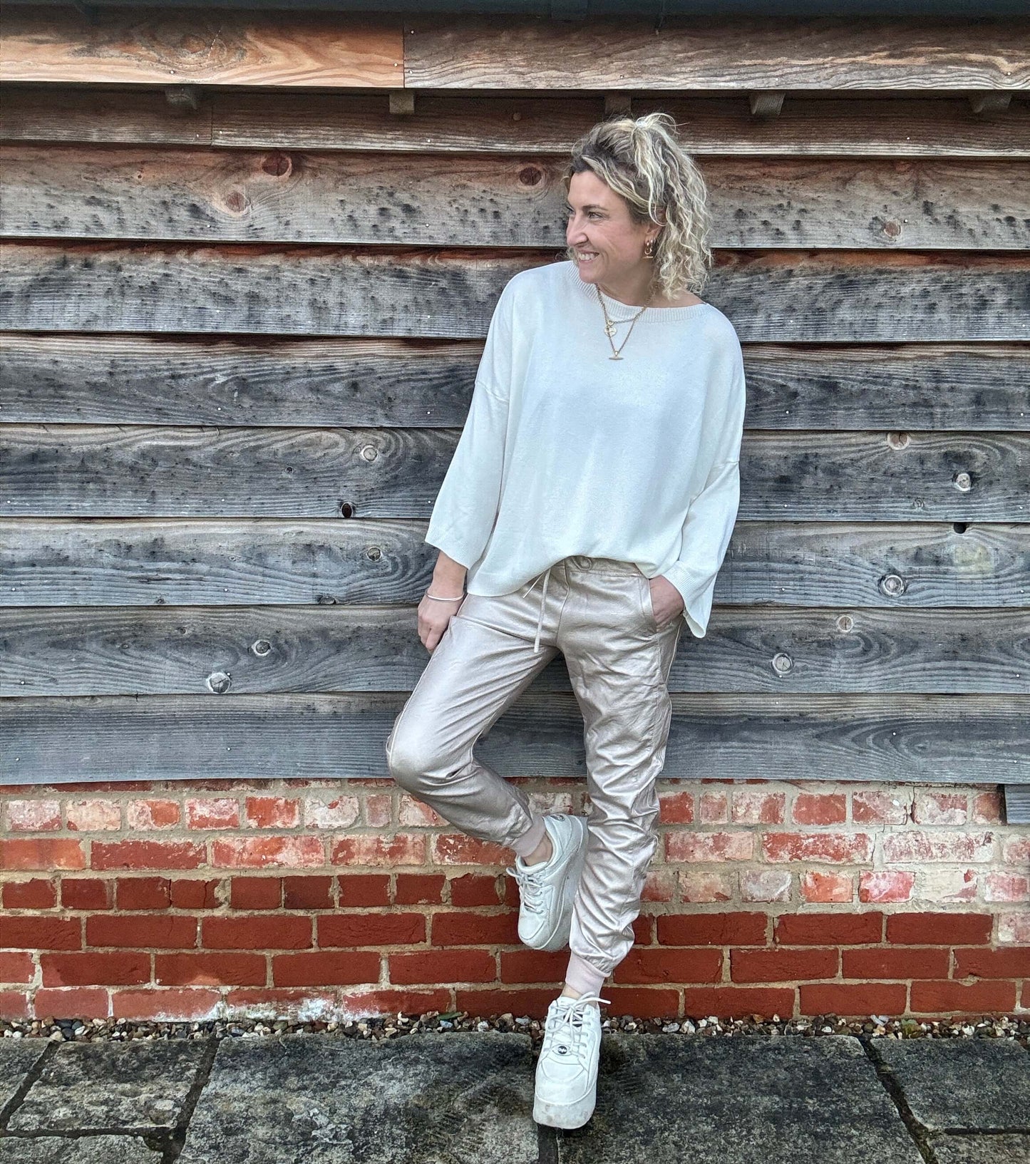 Metallic Gold Joggers