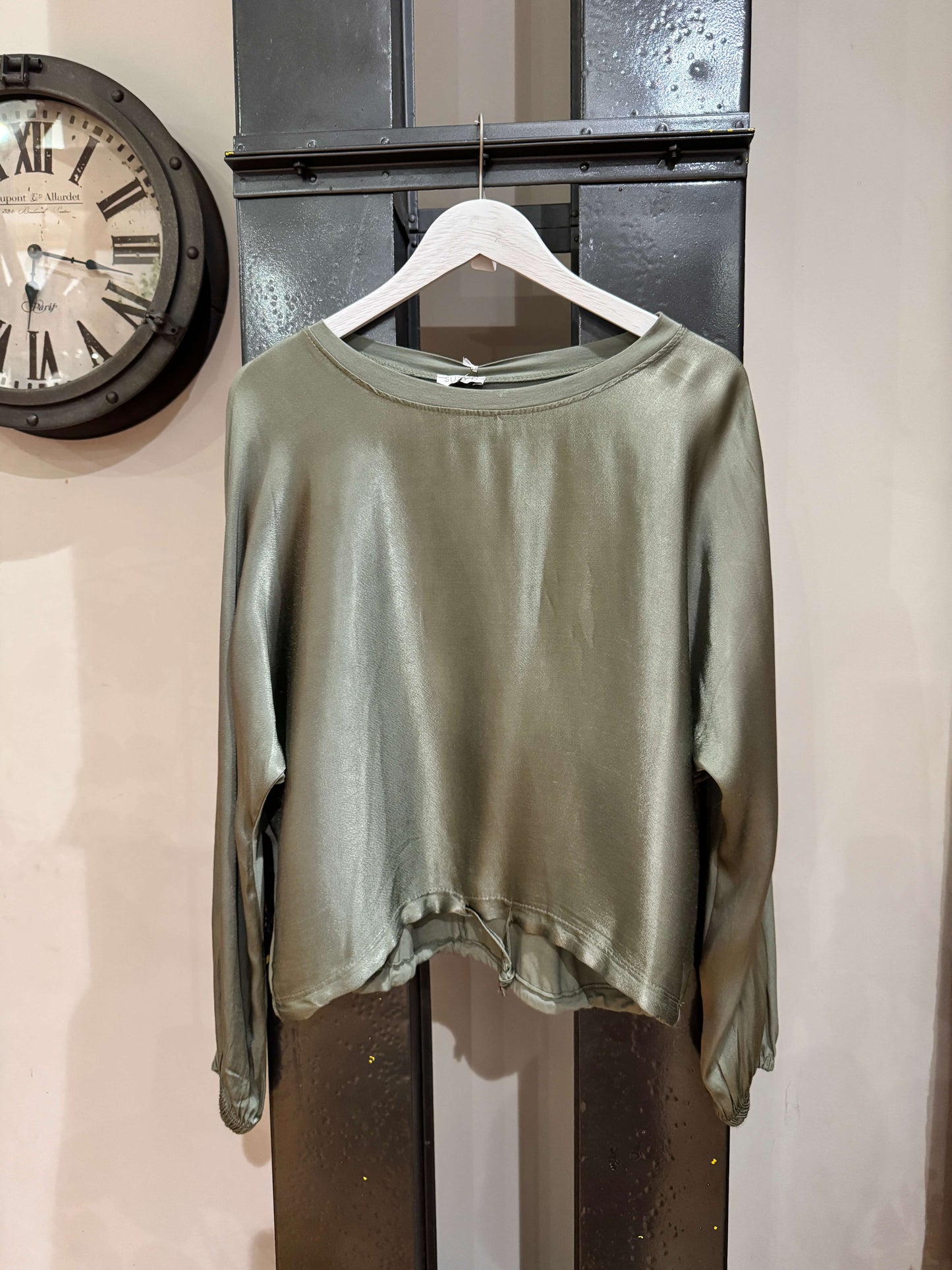 Halo Satin Top | Khaki