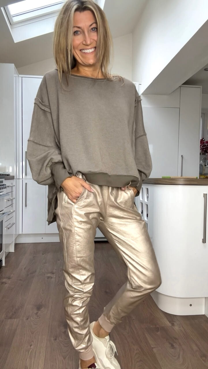 Metallic Gold Joggers