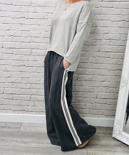 Kensington Grey Wide Leg Trousers