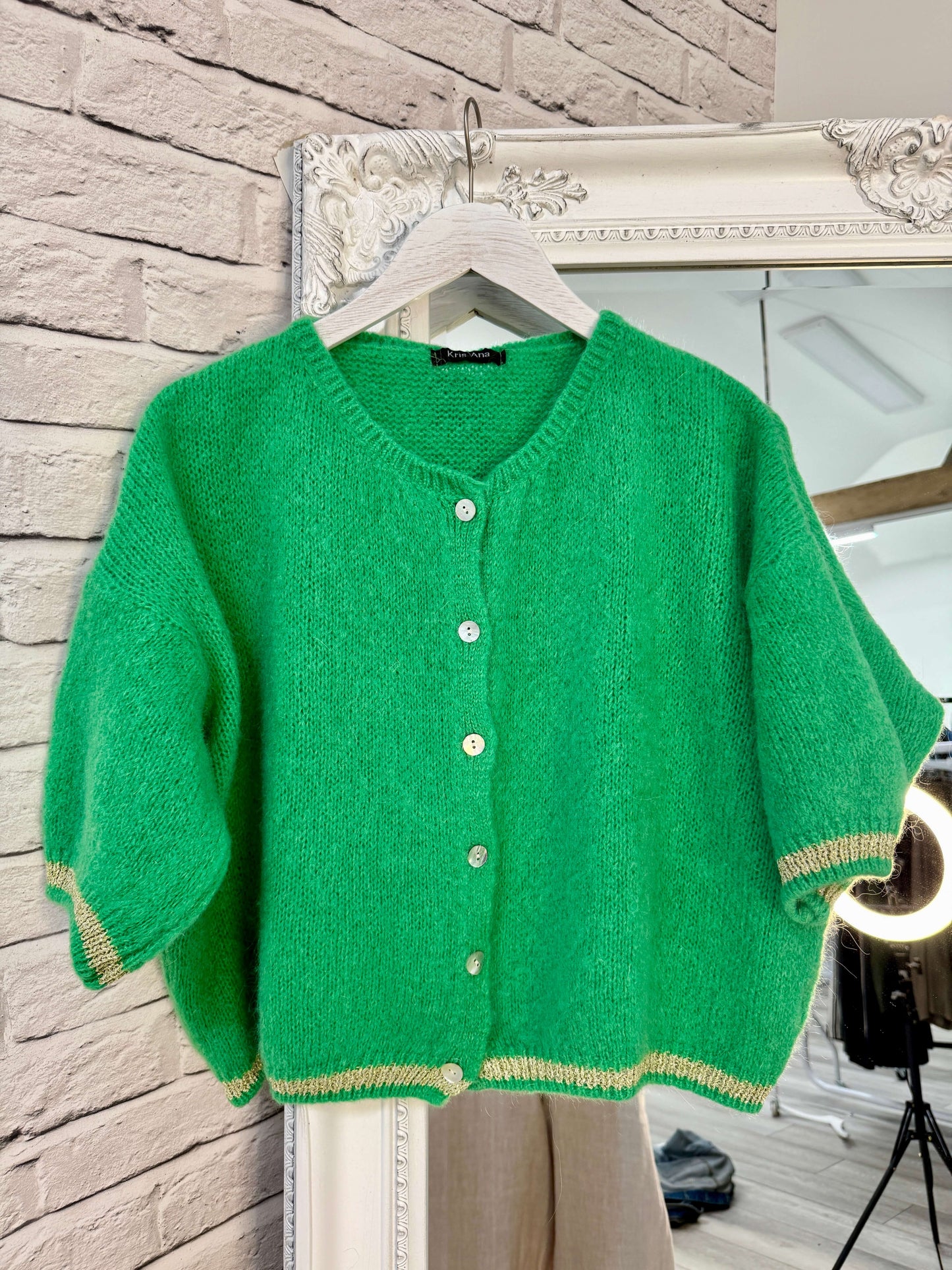 The Hamptons Cardigan | Green & Gold