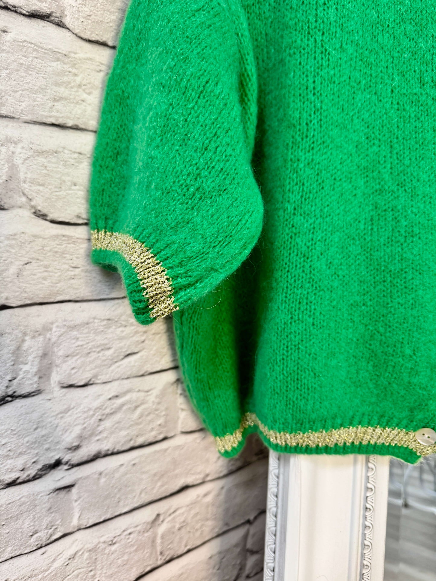 The Hamptons Cardigan | Green & Gold