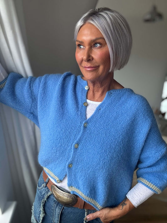 The Hamptons Cardigan | Sapphire & Gold