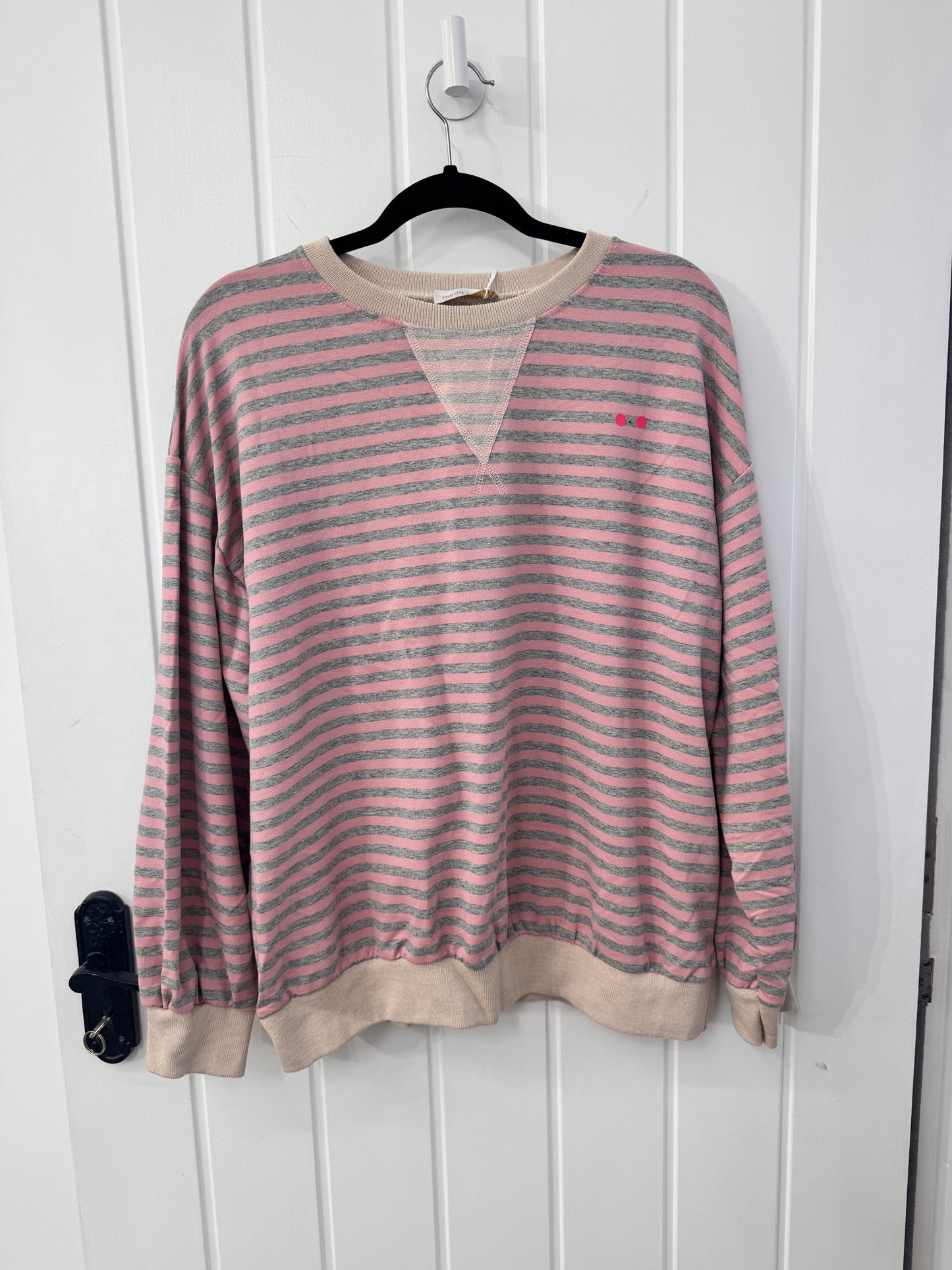 SECONDS - Billie Stripe Sweatshirt | Pink & Grey