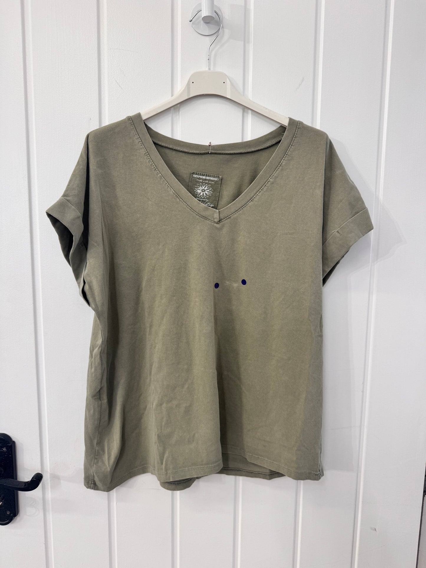 SECONDS - Polzeath V-Neck T-shirt | Faded Khaki