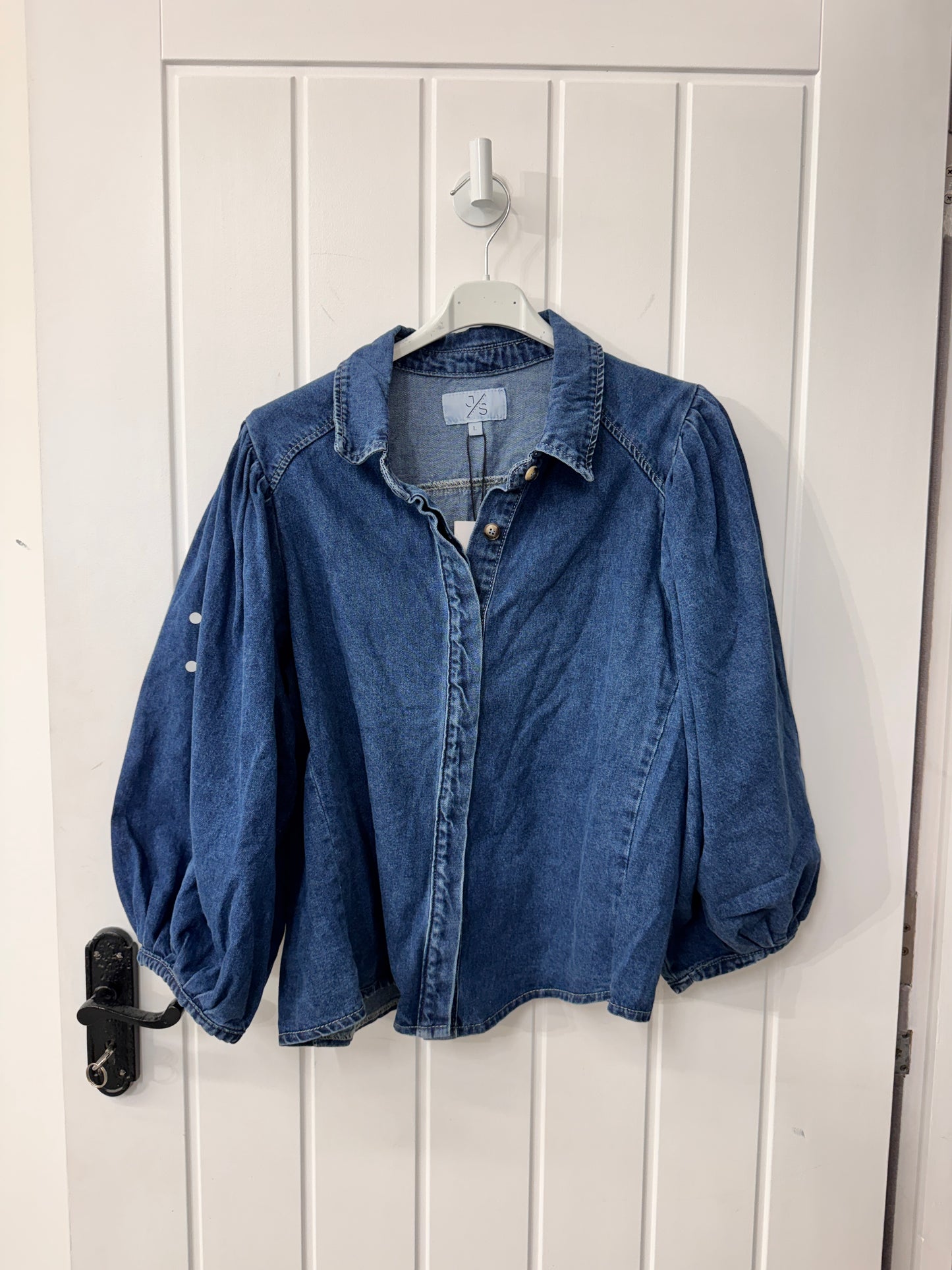 SECONDS -  Marnie Puff Shoulder Denim Shacket | Dark Denim