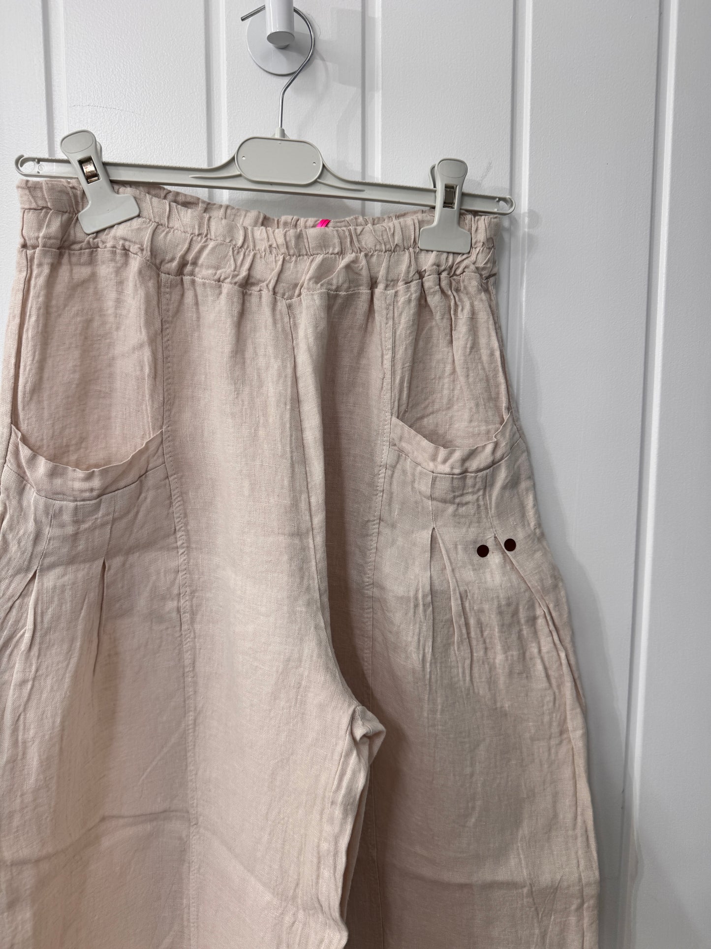 SECONDS | Stone Long Beach Linen Trousers