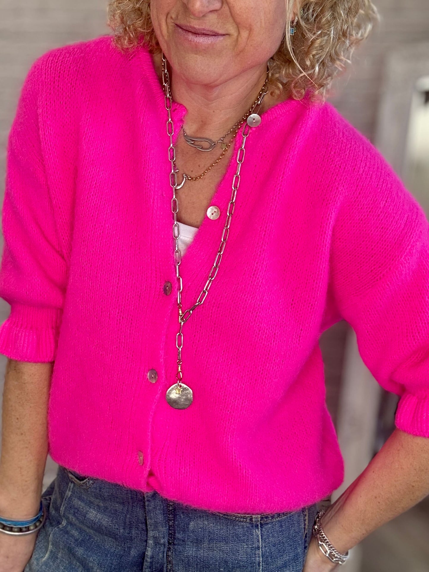 NEW Melrose Cardigan | Neon Pink