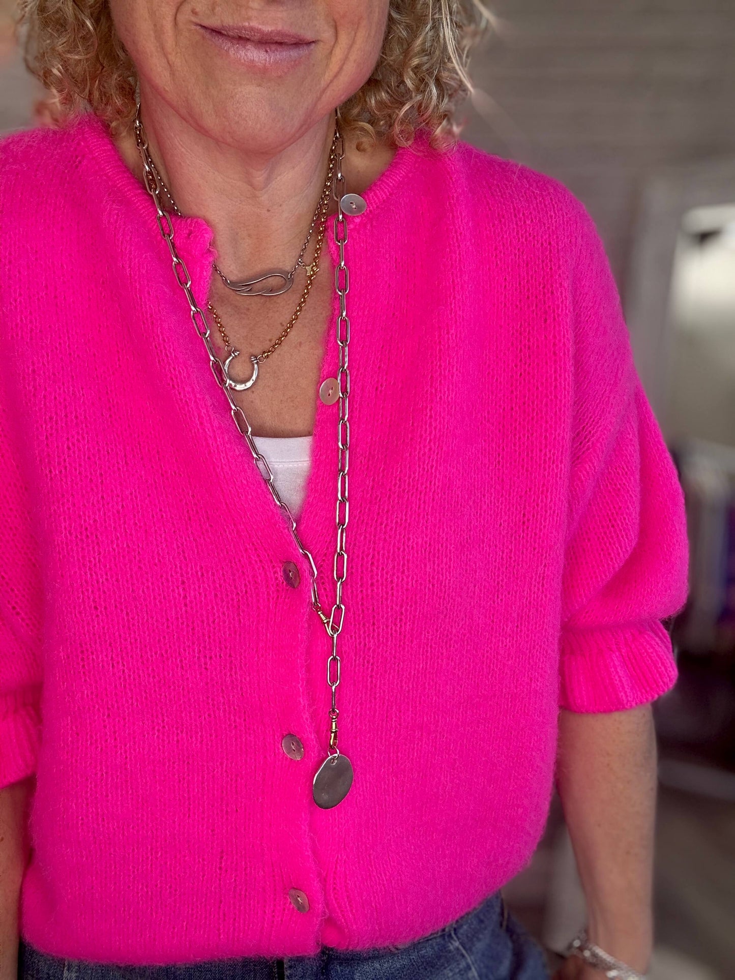 NEW Melrose Cardigan | Neon Pink