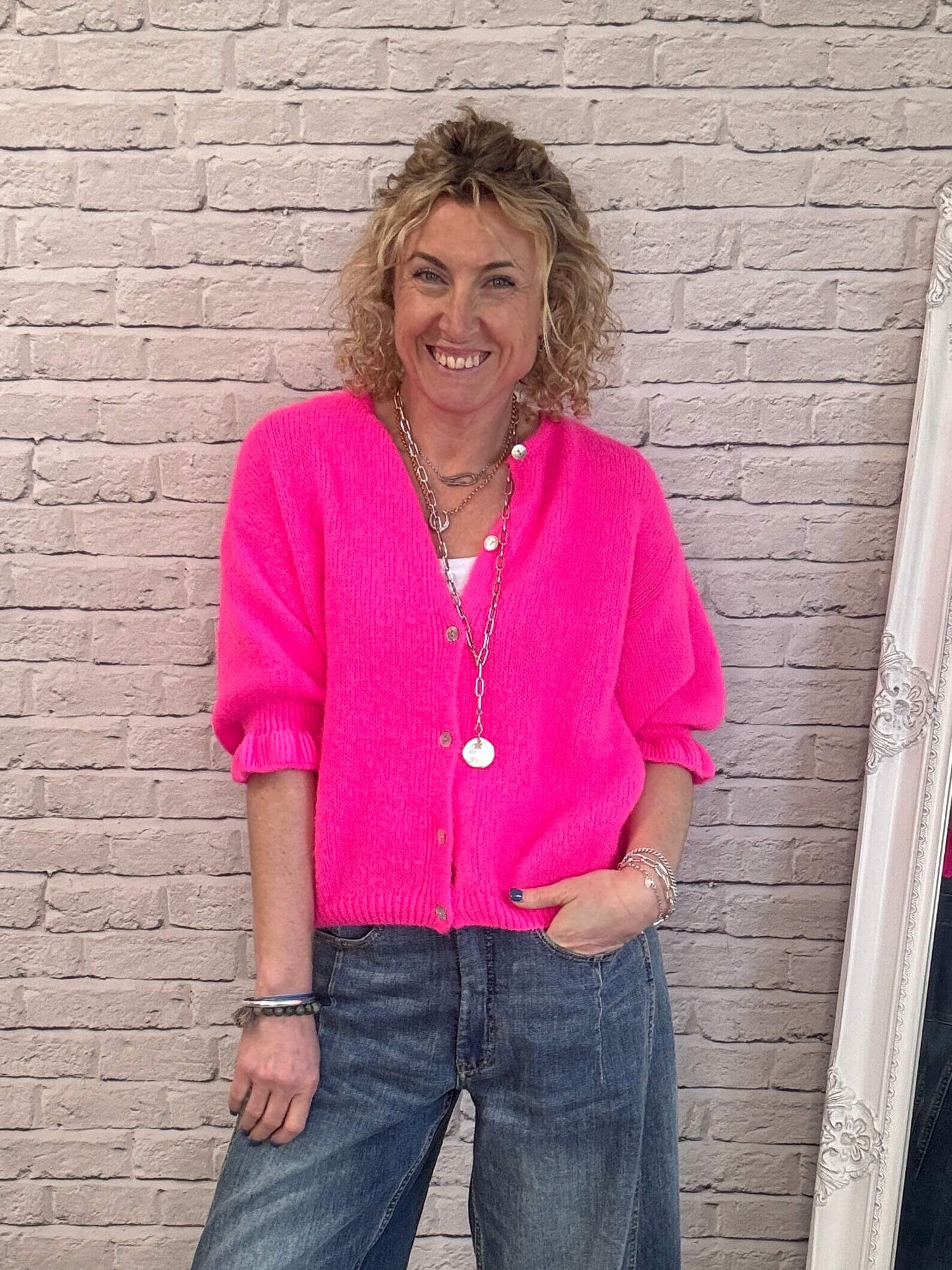 NEW Melrose Cardigan | Neon Pink